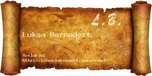 Luksa Bernadett névjegykártya