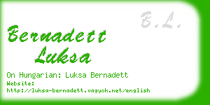 bernadett luksa business card